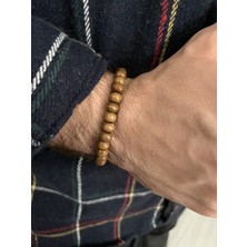 Padore Accessory Ahşap Bal Rengi Şık Bileklik