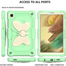 Hello-U Kelebek Şekilli Tasarım Galaxy Tab A7 Lite 8.7-Inç Için Tablet Kılıfı - Yeşil (Yurt Dışından)