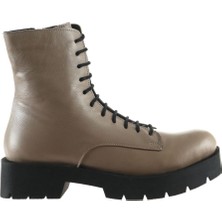 Bueno Shoes Gri Deri Kadın Topuklu Bot