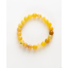 Zeynep Büyükbay Sarı Akik Doğal Taş Bileklik (8mm Küre Kesim)