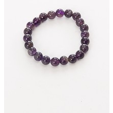 Zeynep Büyükbay Ametist Doğal Taş Bileklik (8mm Küre Kesim)