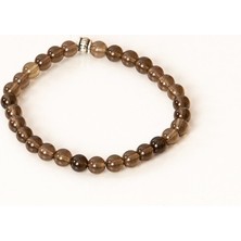 Zeynep Büyükbay Dumanlı Kuvars Doğal Taş Bileklik (6mm Küre Kesim)