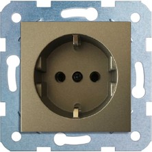 Çağatay Elektrik Ovivo Antrasit Topraklı Priz Mekanizma-Çerçeve Yoktur!!!