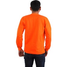 ESERIS Eser - Bisiklet Yaka Sweatshirt - Cepli - Turuncu