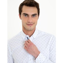 Pierre Cardin Erkek Lacivert Slim Fit Uzun Kollu Gömlek 50250338-VR033