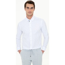 Pierre Cardin Erkek Lacivert Slim Fit Uzun Kollu Gömlek 50250338-VR033