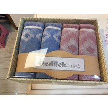 Özdilek Eclectıc 4'lü Kutlu Havlu Pembe - Mavi