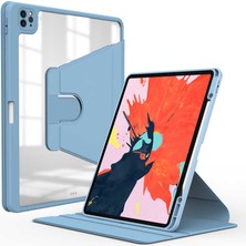 noktaks - Apple iPad Pro 11 2021 (3.Nesil) - Tablet Kılıfı 360 full Korumalı Yatay Dikey Dönebilen Nayn Standlı Kılıf - Mavi Açık