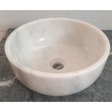 Raymer Tezgah Ustu Damarlı Beyaz Mermer Lavabo ÇAP:39CM