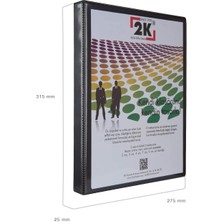 2k 2 cm 2 Halkalı Iç Dış Şeffaf Cepli Firma Sunum ve Evrak Klasörü 150 Yaprak Siyah