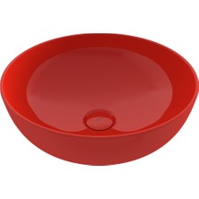 Bocchı Sottıle Slım  Tezgah Üstü Yuvarlak 38cm. Sığ Lavabo  - P.Kırmızı