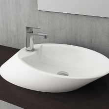 Bocchi Vessel Batarya Banklı Çanak Lavabo 72 cm Parlak Beyaz 1021-001-0126