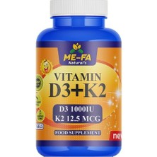 Mefa Naturals D3 + K2 200 Softgel 1000 Ünite D Vitamini 12.5 Mcg K2 Vitamini