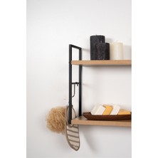 Mudesa Metal Ahşap  Banyo Duvar Rafı Duvar Monte Banyo Organizer