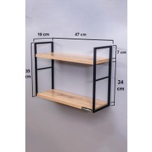 Mudesa Metal Ahşap  Banyo Duvar Rafı Duvar Monte Banyo Organizer