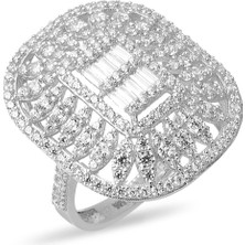 Baget Taşlı Beyaz Altın Yüzük