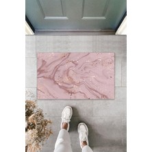 Silkcoat Home Çok Amaçlı Dijital Modern Dalgalı Koyu Pembe Kapı Paspası Dış Mekan Paspas