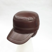 Sanalbolluk Castro Model Taba Renk Deri Şapka