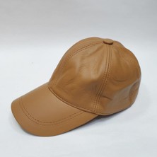 Sanalbolluk Taba Renk Deri Unisex Şapka