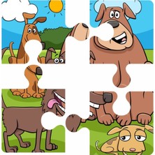 Lipyos Köpekler Sevimli Hayvanlar 4 Parça Yapboz Ilk Puzzle, Kolay Puzzle