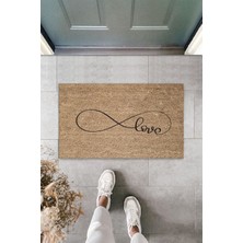 Silkcoat Home İç ve Dış Mekan Kahve Renk Kapı Önü Paspası Sonsuz Love Desen Paspas