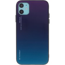 Hello-U Apple iPhone 11 6.1 Inç Uyumlu Degrade Cam + Tpu Telefon Kılıfı - Mor / Mavi (Yurt Dışından)