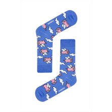 Carnaval Socks Pembe Domuz Desenli Renkli Çorap