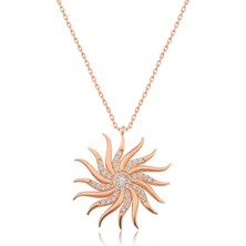 925 Gümüş Rüzgar Gülü 925 Ayar Gümüş Kolye