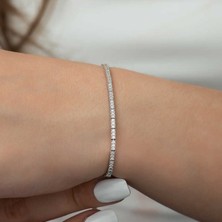 925 Gümüş Su Yolu Ince Detay 925 Ayar Gümüş Bileklik