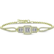 925 Gümüş Baget Taşlı 925 Ayar Gümüş Bileklik