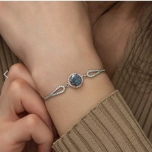 925 Gümüş Mistik Topaz 925 Ayar Gümüş Bileklik