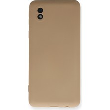 Aqua Aksesuar Samsung Galaxy A01 Core Kılıf Lansman Içi Kadife Lüx Tasarım Silikon Kapak - Bej