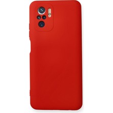 Zipax Xiaomi Redmi Note 10 Kılıf Nano Içi Kadife  Silikon - Kırmızı