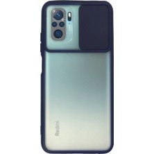 Zipax Xiaomi Redmi Note 10S Kılıf Palm Buzlu Kamera Sürgülü Silikon - Lacivert