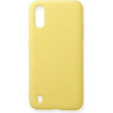 Zipax Samsung Galaxy A01 Kılıf Nano Içi Kadife  Silikon - Sarı