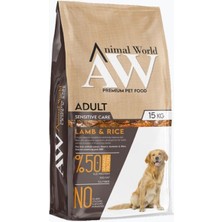 Animal World Adult Sensitive Care Lamb and Rice Sindirim Sistemi Destekleyici Kuzu Etli Ve Pirinçli Yetişkin Köpek Maması 15 kg