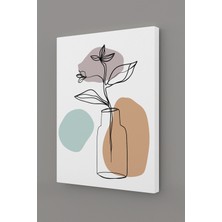 Stella Store Tropikal Soyut Çiçekler Modern Minimal  Kanvas Tablosu 3'lü Canvas Tablo Seti