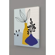 Gift Pack Tropikal Soyut Çiçekler Modern Minimal  Kanvas Tablosu 3'lü Canvas Tablo Seti