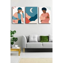 Gift Pack Soyut Modern Minimal  Kanvas Tablosu 3'lü Canvas Tablo Seti