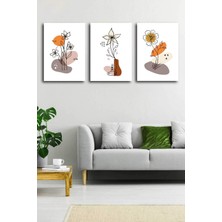 Gift Pack Soyut Modern Minimal  Kanvas Tablosu 3'lü Canvas Tablo Seti