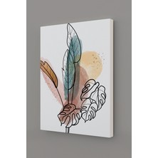 Gift Pack Tropikal Soyut Yapraklar Modern Minimal  Kanvas Tablosu 3'lü Canvas Tablo Seti