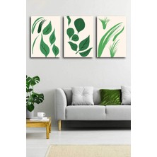 Gift Pack Tropikal Soyut  Modern Minimal  Kanvas Tablosu 3'lü Canvas Tablo Seti