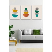 Stella Store Soyut Modern Minimal  Kanvas Tablosu 3'lü Canvas Tablo Seti