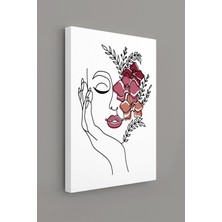 Gift Pack Çiçekli Kadın Modern Minimal  Kanvas Tablosu 3'lü Canvas Tablo Seti
