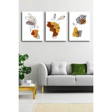 Gift Pack Tropikal Soyut  Modern Minimal  Kanvas Tablosu 3'lü Canvas Tablo Seti