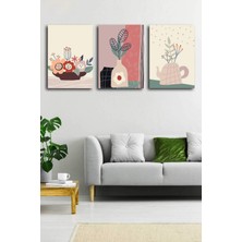 Gift Pack Soyut Modern Minimal  Kanvas Tablosu 3'lü Canvas Tablo Seti