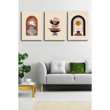 Stella Store Soyut Modern Minimal  Kanvas Tablosu 3'lü Canvas Tablo Seti