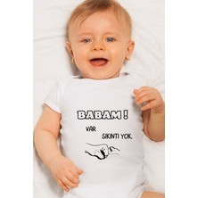Tuğba Baby Özel Tasarım Bebek Zıbın - Çıtçıtlı Body (Babam Var Sıkıntı Yok!)