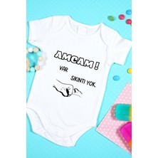 Tuğba Baby Özel Tasarım Bebek Zıbın - Çıtçıtlı Body (Amcam Var Sıkıntı Yok!)