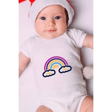 Tuğba Baby Özel Tasarım Bebek Zıbın - Çıtçıtlı Body ( Gökkuşağı Happy)